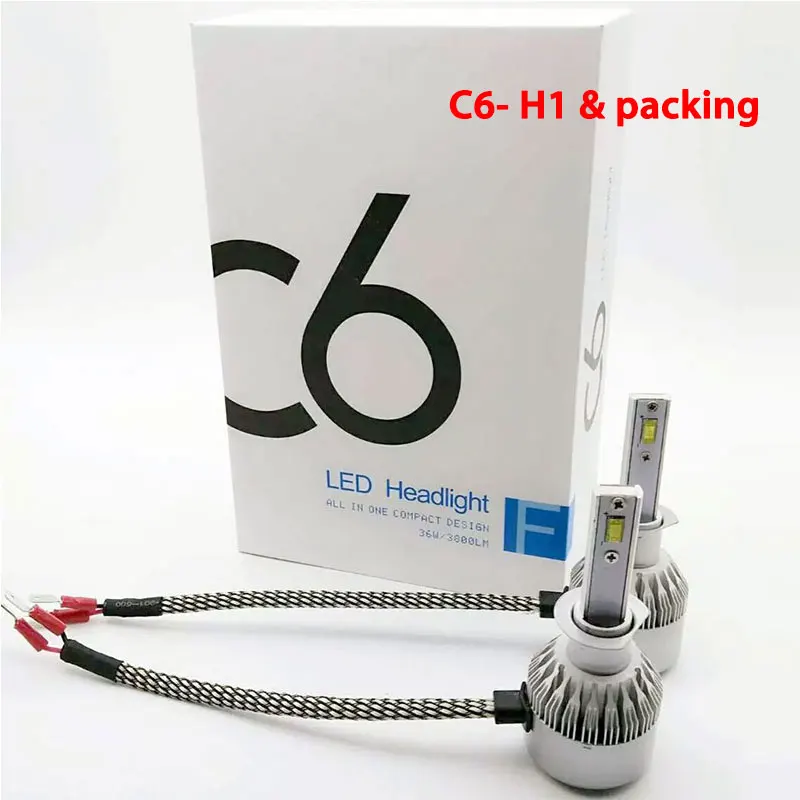 

free shipping 7200lm C6 LED headlight bulb kit Auto LED Headlight Kits H1 H3 H4 H7 H11 H13 9005 9006 9004 9007 880 9012