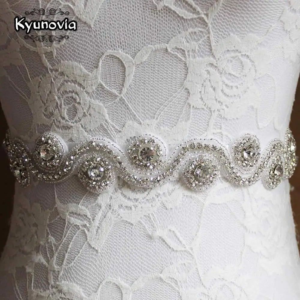 Kyunovia кристалл свадебный пояс Стразы пояс свадебное платье пояс Кристалл Стразы DIY свадебный пояс FB23