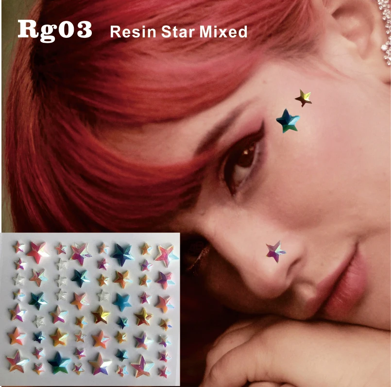 

RG03 Spring Color Resin DIY Face Jewels Bindi Dots Sticker Eye Makeup Decor Sticker Accessories Festival