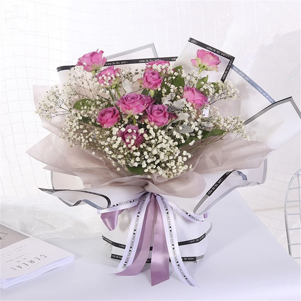 私はあなたを韓国の花ギフト包装紙花屋ショップ花束用品日 60 60 センチメートル ピース パーティー用自作デコレーション Aliexpress