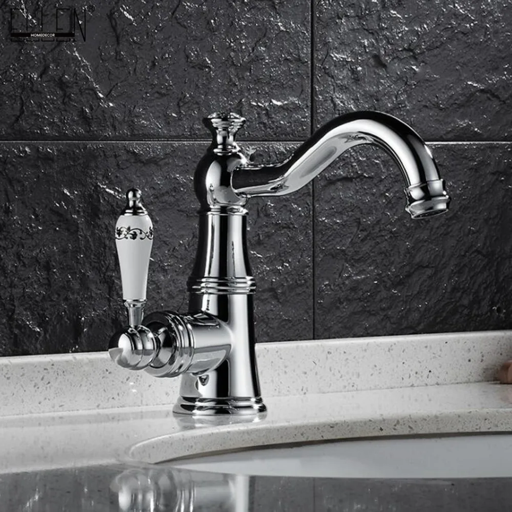 

Bathroom Faucets Sink Mixer Tap Hot Cold Basin Faucet Single Handle Deck Mounted Bath Crane MOF1112A