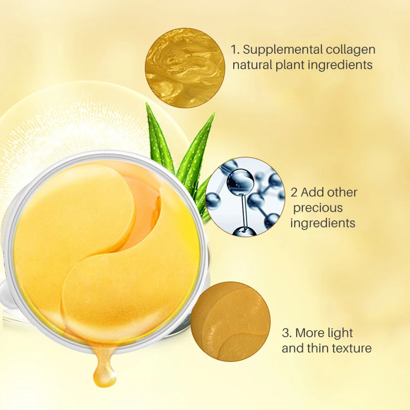 Murah 60 PC 24 K Emas Kolagen Masker Mata Gel Mata Patch untuk Perawatan Mata Tidur Masker Wajah Remover Gelap Dircles tas Mata Patch Di Bawah Bantalan