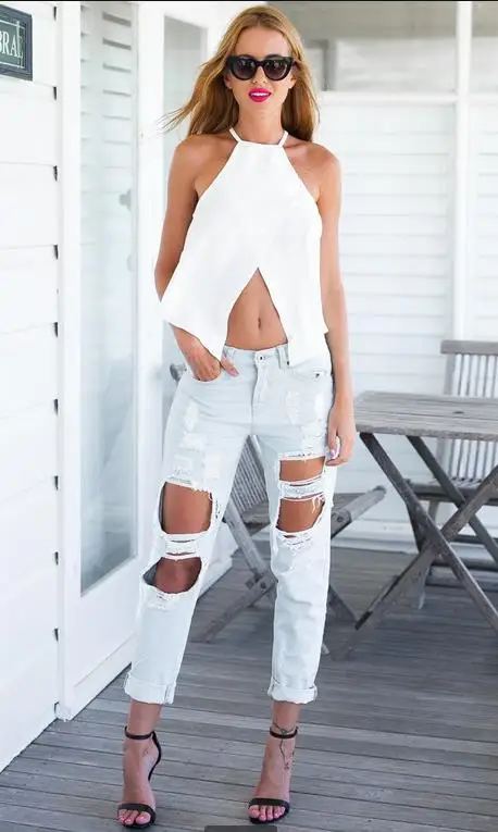 

The new 2019 cross sexy chiffon thin belt vest