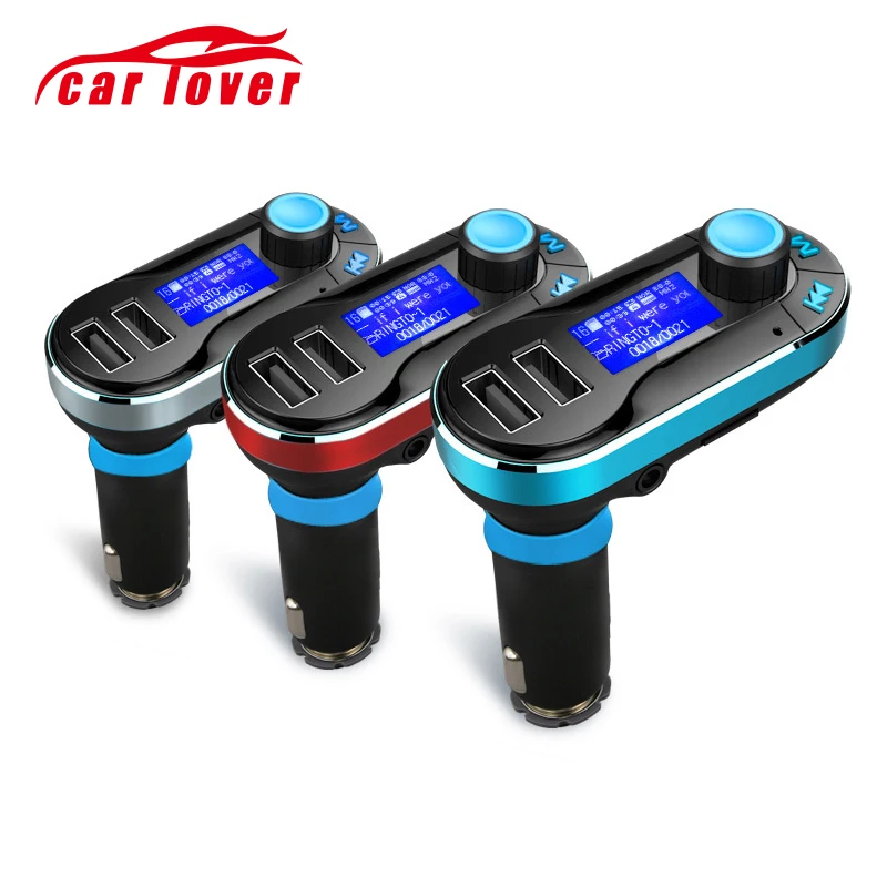 

Handsfree Bluetooth Car Kit FM Transmitter MP3 Player With Dual 2.1A USB Charger,Support USB/SD card/Aux input/U disk