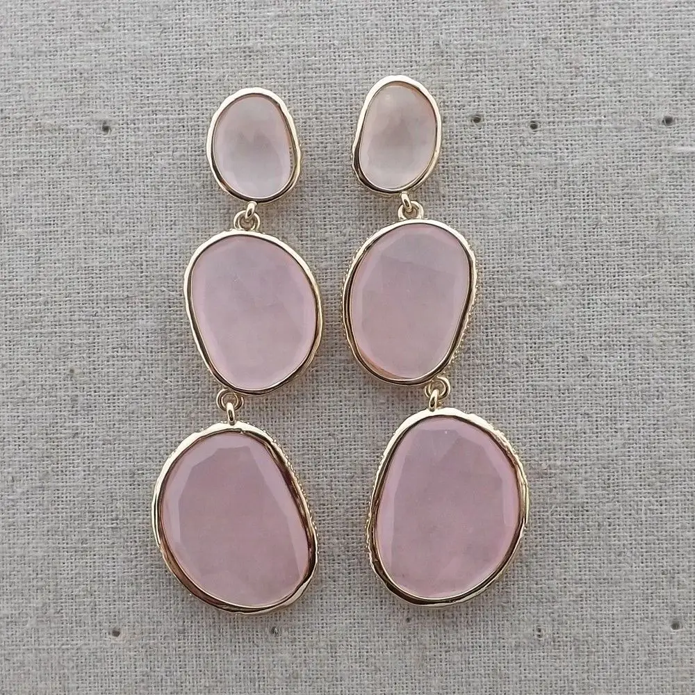 

Women's Free form Multi Color Stone Plated Earrings