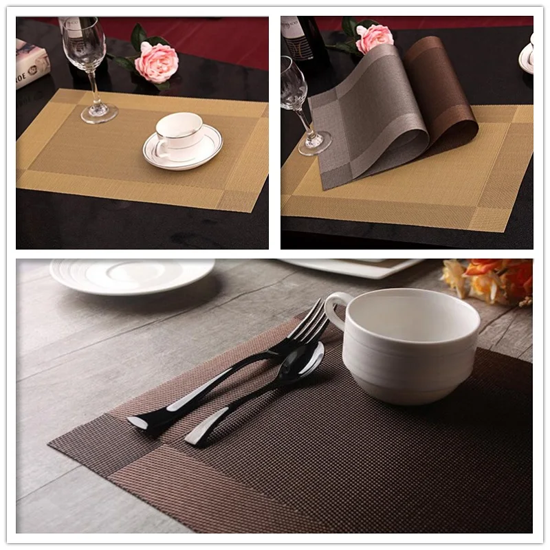 100pcs Fashion Print PVC Placemat Coasters Pads Dinner Table Mat Heat Insulation Dining Table