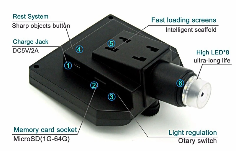 Цифровой микроскоп, 600x, 3,6 Мп, с USB-разъемом, с подставкой из алюминиевого сплава, ЖК-дисплей 4,3 дюйма, HD, для ремонта ППМ и материнских плат