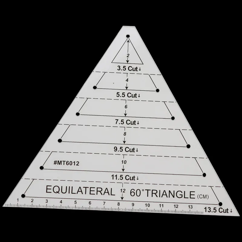 Линейка для шитья из прозрачного акрила, для шитья, для лоскутного шитья, для рукоделия, линейка с ромбовидным шестигранником, алмазная треугольная 1, швейные инструменты Hicello - Цвет: Triangle
