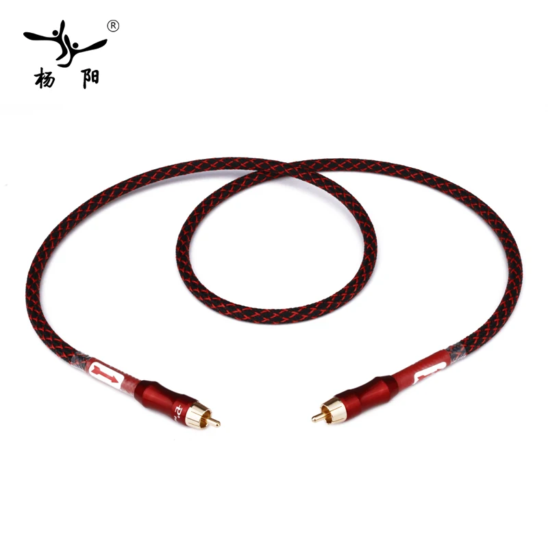 Цифровой коаксиальный аудио и видео кабель YYAUDIO 4N OFC 75 Ом Hi Fi Rca RCA штекер сабвуфер 1