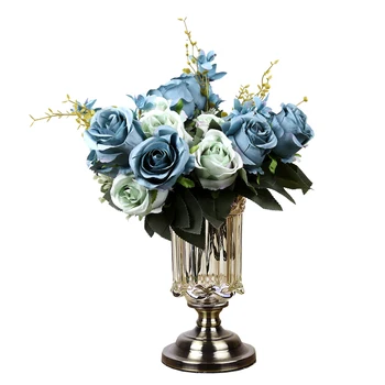 

European modern luxury crystal glass vases neo-classical living room TV cabinet decoration simulation floral home decoration