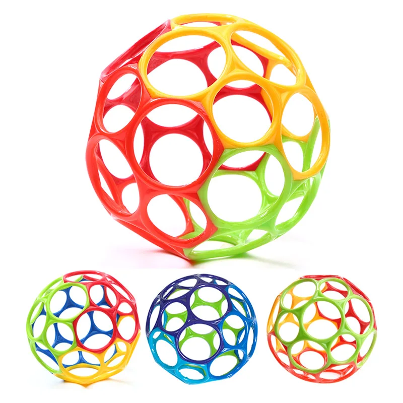 

11cm Soft Colorful Oball Ball Toys Touch Bite Caught Hand Ball For Baby Learning Grasping Action Figure Kid Gift Random Color #H