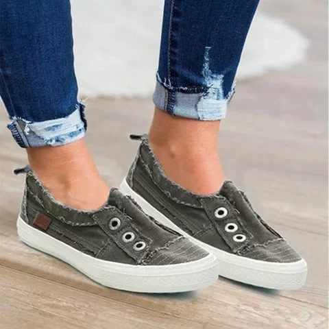 

LOOZYKIT Summer Canvas Shoes For Women Casual Vulcanize Flat Shoes Sneakers Men/Women Low-cut Trainers US Size 4.5-11
