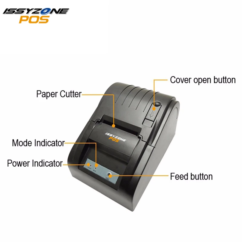 IssyzonePOS термопринтер 58 мм Pos термопринтер Android принтер совместим со всеми Windows и Linux ITRP002