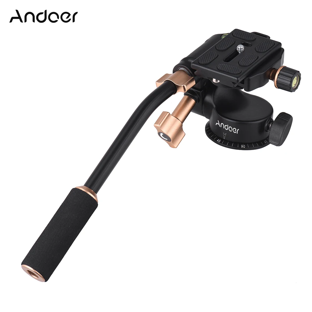 

Andoer Q08S 3-Way Damping Video Head Tripod Head w/ Pan Bar Handle 360 Degree Panoramic Shooting for DSLR ILDC / Tripod Monopod