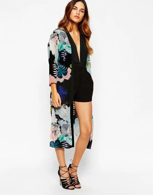 Mujeres de verano de largo Kimono mujeres borla bordado Cardigan étnico Vintage Chiffon floral Kimonos blusas casual camisas Mujeres de verano de largo Kimono mujeres borla bordado Cardigan étnico Vintage Chiffon floral Kimonos blusas casual camisas