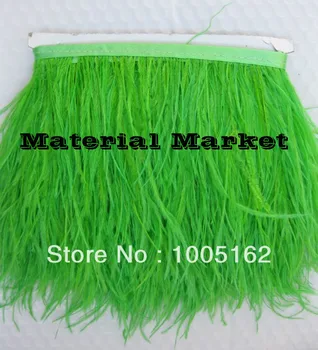 

Free Shipping 10 Yards/lot Lime Green Ostrich Feather fringe feather trimming ostrich feather trimming 5-6inch in width