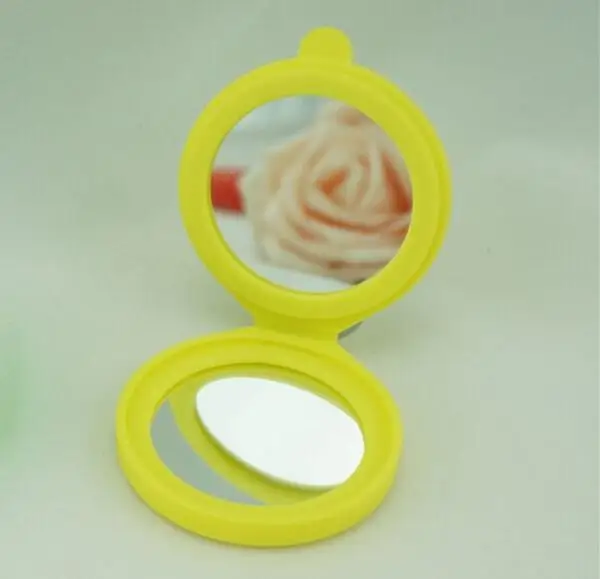 1 шт. зеркало для макияжа складное карманное зеркальце компактное силиконовый Портативный круглый Карманное зеркальце набор для макияжа инструменты случайных цветов