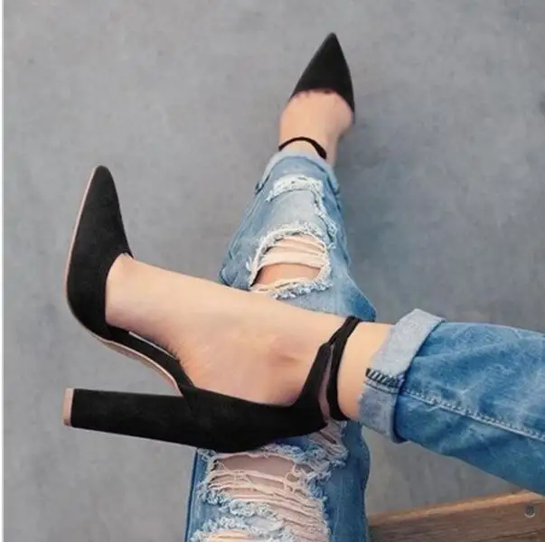 

Women Pumps Sexy High Heels Shoes Ladies Lace Up Point Toe Party Wedding Pump Black Woman Shoes 35-43 Chaussures Femme 2253W