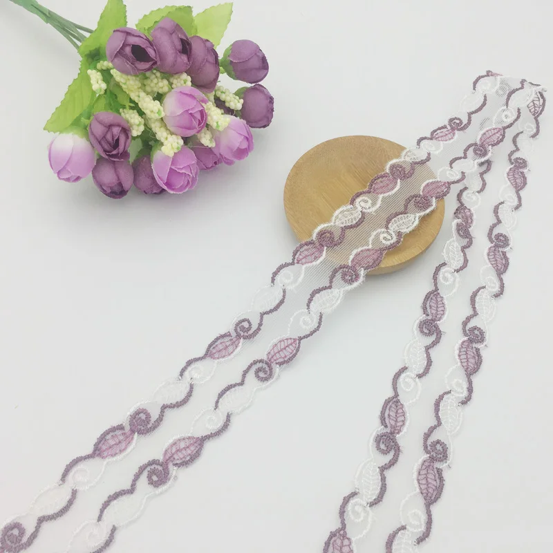 

5Yard/Lot Handmade DIY Clothing Accessories Colors Embroidery Lace Fabric Curtains Sofa Lace Trim Ribbon 3.2cm