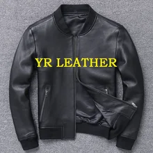 YR!.. Брендовые новые кожаные куртки в повседневном стиле. Мужская дубленка. Качественная Мягкая тонкая A-1 куртка-бомбер