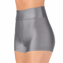 Серые шорты для занятий гимнастикой и танцами для взрослых, шорты с высокой талией для джазовых танцев, балета, шорты для женщин, спандекс, лайкра, черные шорты для танцев