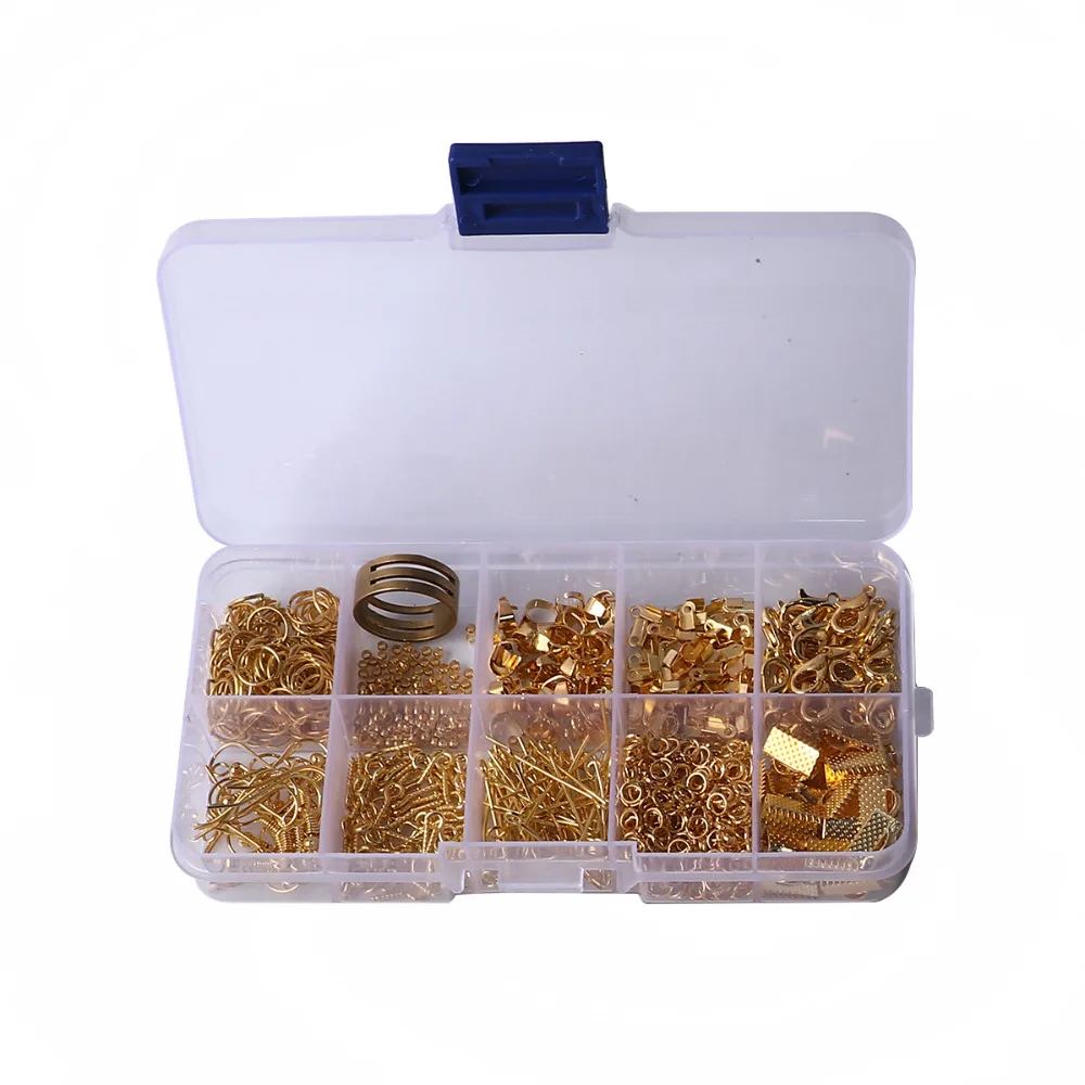 

Doreen Box Iron Based Alloy Gold Silver Color Jump Rings Pendant End Crimp Caps Pinch Bails Hook Screw Eyes Mixed 22mm-2mm,1 Box