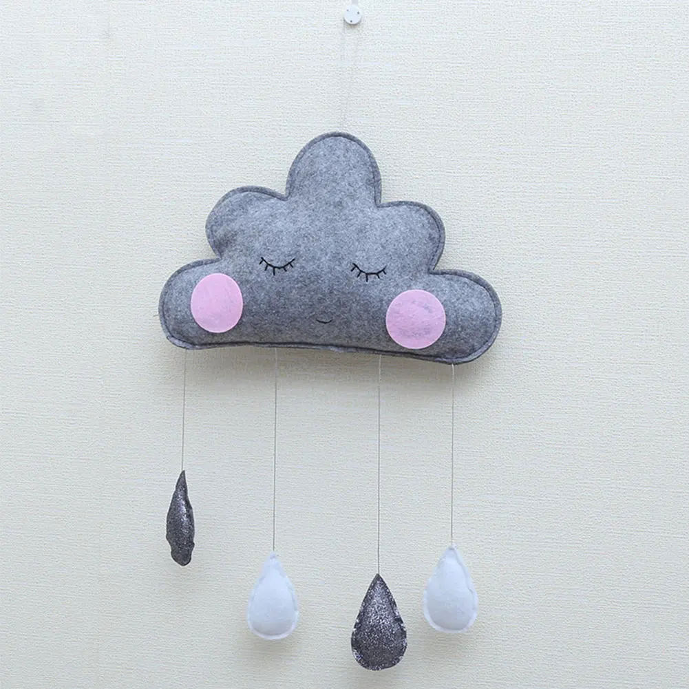 

Soft DIY Children Felt Pendant Rain Drop Cute Kids Room Home Craft Hanging Cloud Decorative Bedroom