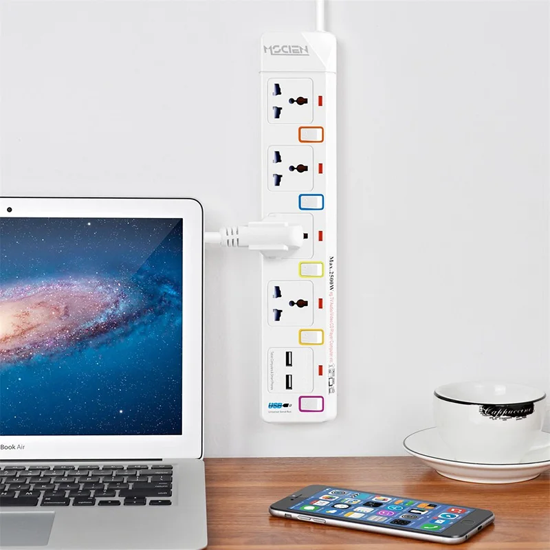 Дорожный удлинитель с USB удлинителем защита от перенапряжения шнур 1 8 м