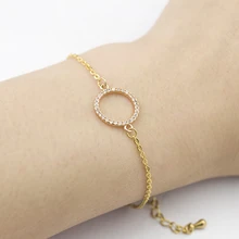 2019 personalized bracelet Eternal crystal bracelet gold round exquisite bracelet Stainless steel simple ladies jewelry Pulseira personalized retor paint bracelet