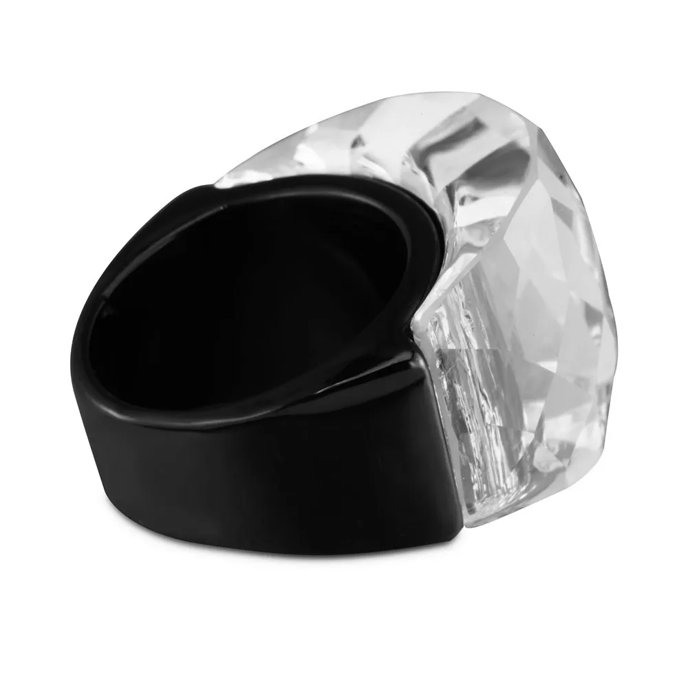 ZMZY Fashion Black Large Rings For Women Wedding Jewelry Big Crystal Stone Ring 316L Stainless Steel Anillos finger rings,fashion rings,crystal rings,stainless steel rings,metal rings,stone rings