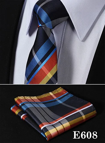 Проверить 2,7" тонкий узкий галстук мужской Карманный квадратный платок Набор костюм# E6 - Цвет: E608