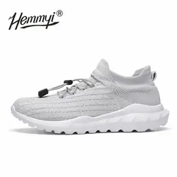 Hemmyi 2019 удобные носки из тонких ниток обувь мужская эластичная лента амортизация мягкие беговые кроссовки легкие спортивные кроссовки для