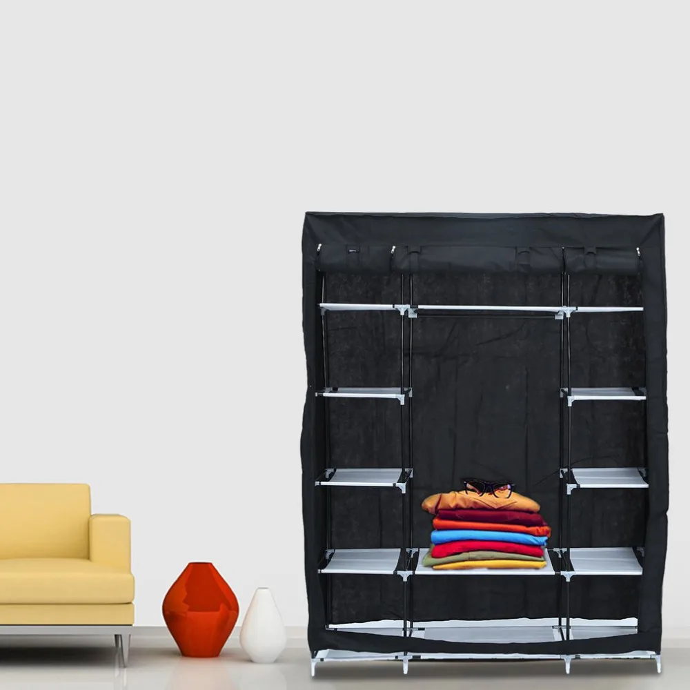

Modern Household 3 Column 5 Layers Wardrobe Closet DIY Non-Woven Fabric Portable Folding Storage Combination Cabinet For Clothes