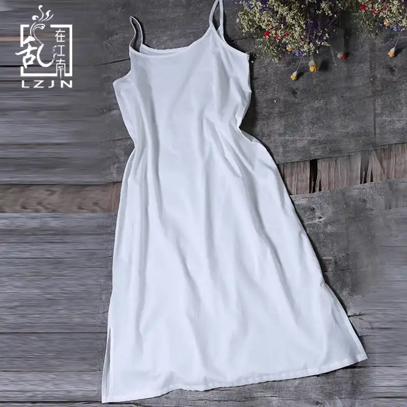 white cotton cami dress