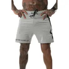 Мужская для спортзала, хлопковые шорты, бег трусцой, спортивные брюки для фитнеса, спортивные брюки для тренировок, брендовые Короткие штаны до колена