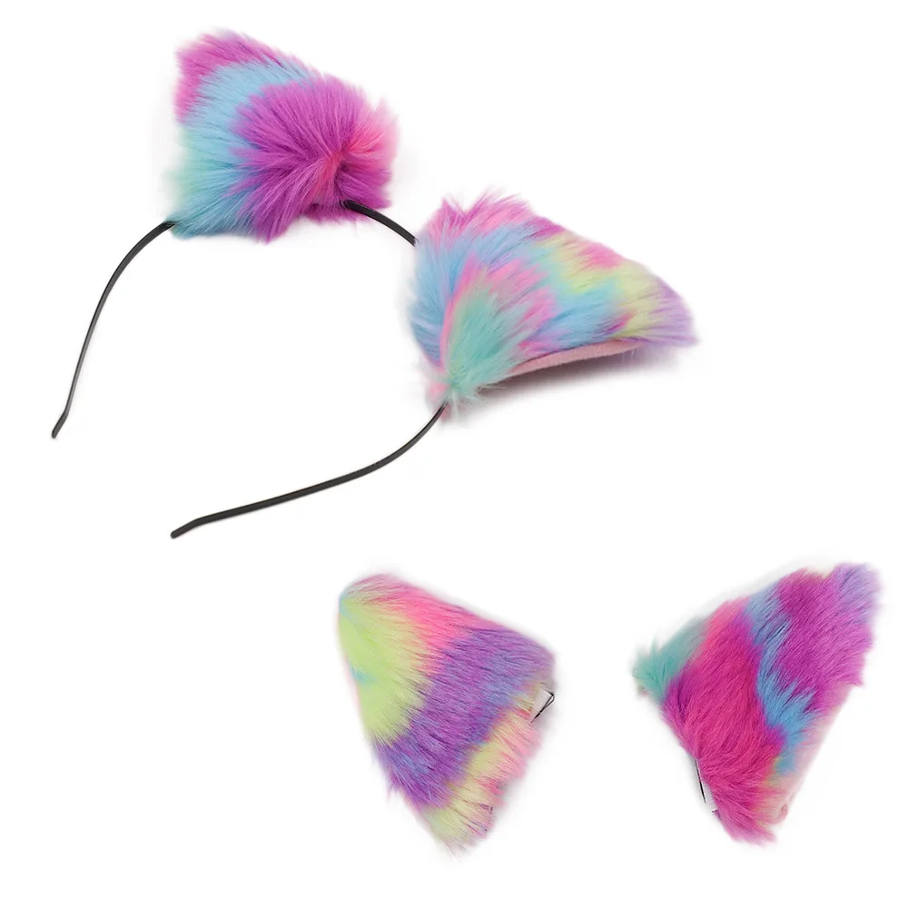 

CN Hair Accessories Cartoon Cat Ears Hairband Sexy Long Fur Head Band For Women Girls Kid Party Christmas Headband