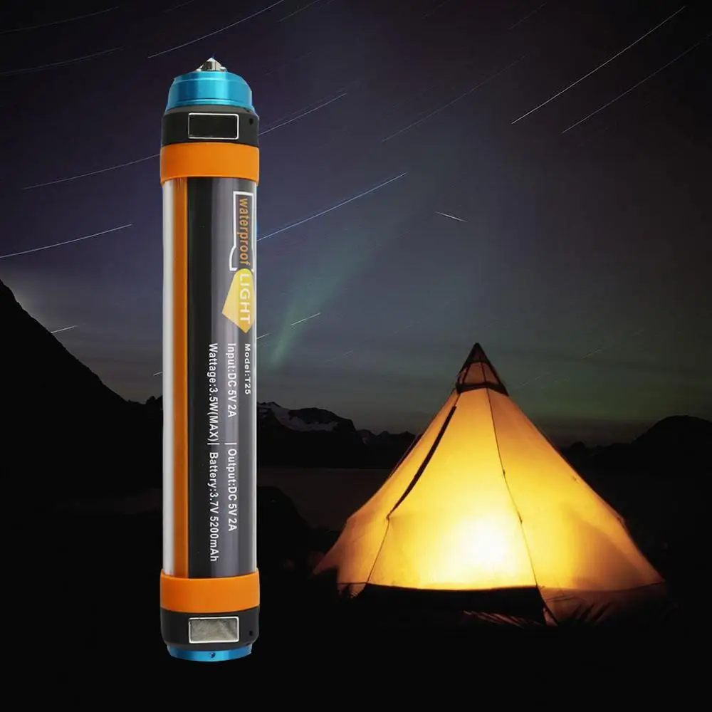 IP68 Водонепроницаемый LED Портативный Кемпинг лампа USB Перезаряжаемый фонарик