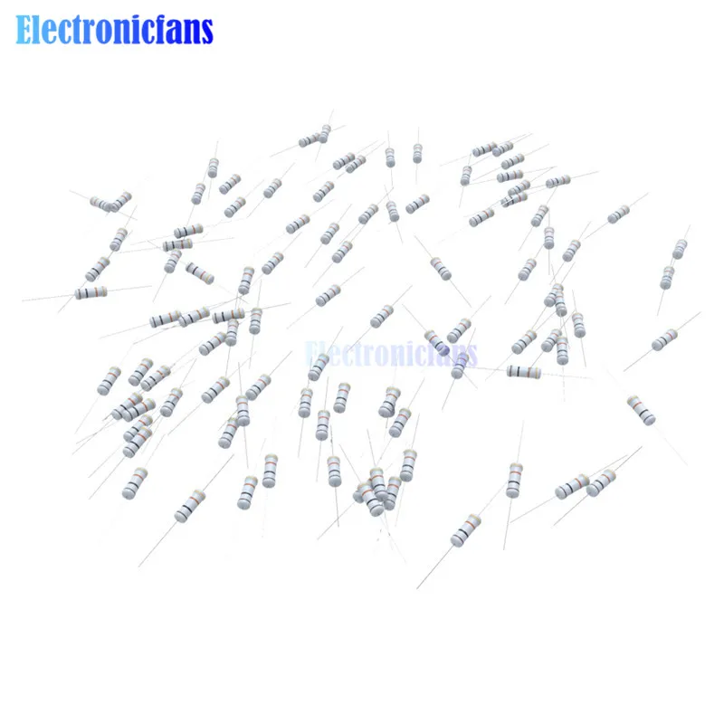 100 шт. металлооксидный пленочный резистор 1R 4.7R 10R 100R 220R 1K 2,2 K 4,7 K 6,8 K 10K 22K 47K 100K 470K 1 МОм Ohm Сопротивление 5% 3 Вт 1R-1M Ω