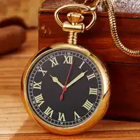 Vintage Mechanical Pocket Watch Luminous Skeleton Hand-wind Golden Men Women Fob Chain Clock Luxury Copper Pocket Watch Gifts