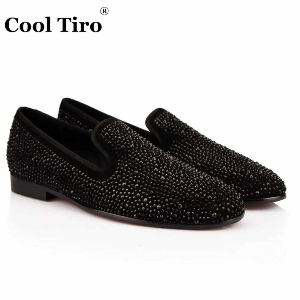 Black Strass Loafers Men Slippers  (2)
