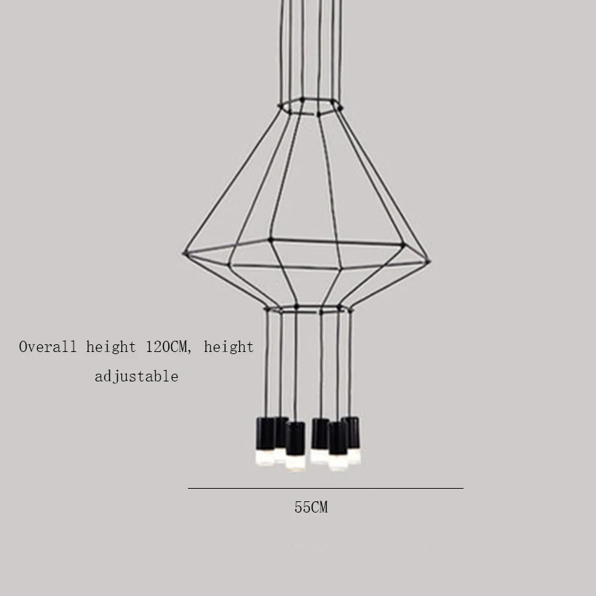 Скандинавские Геометрические линии Led люстра современная гостиная ресторан Крытый Декор подвесной светильник - Цвет абажура: 6 Head