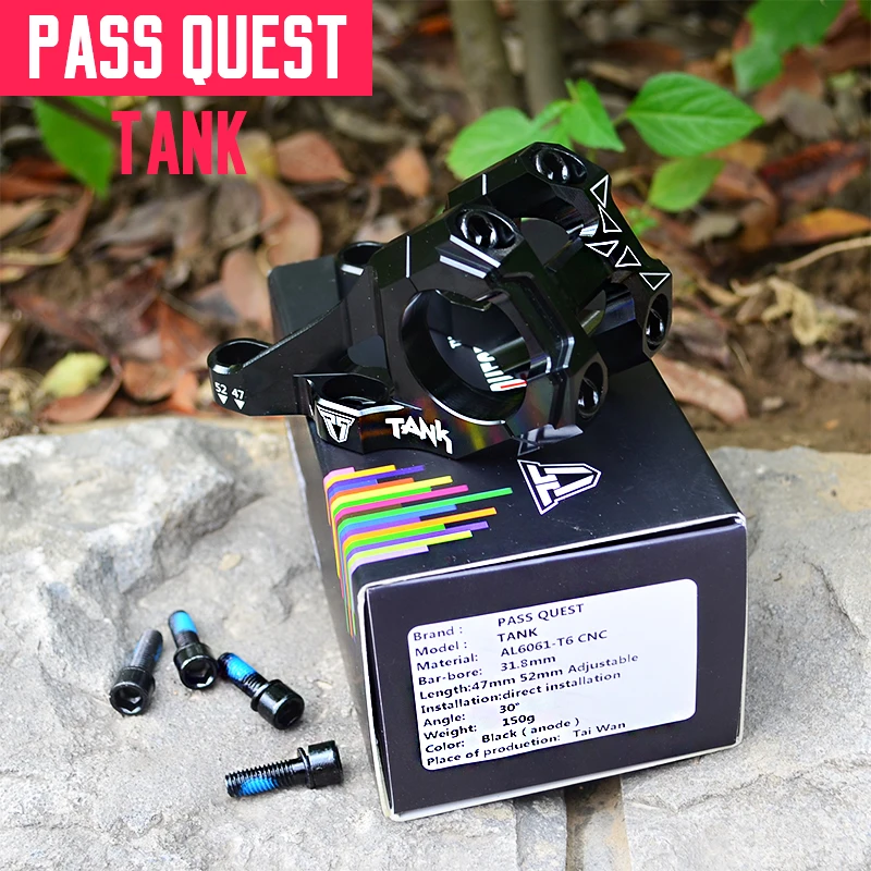 

bicicleta 31.8mm Downhill Bicycle Stem MTB ENDURO Aheadset Stem All CNC Black Purple Green Red Taiwan OEM PASS QUEST Tube Neck