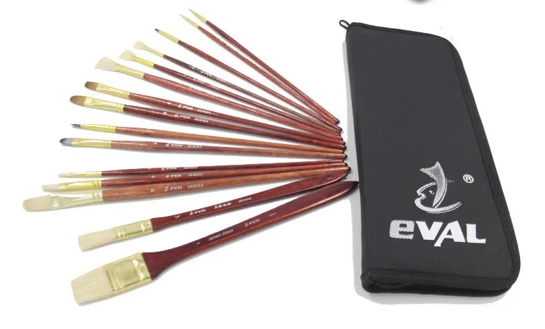 Beste 15 stks set, Hoge Kwaliteit Verschillende Size Kunstenaar schilderij borstel olieverf pen acryl borstel water krijt Professionele Art Supplies