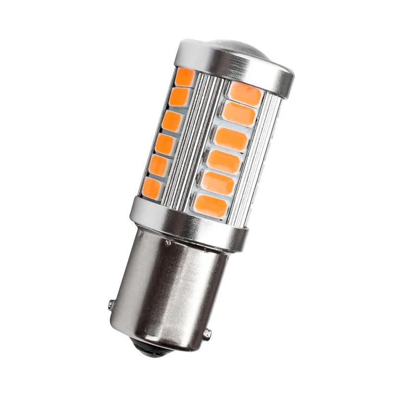 2 шт. Автомобильные светодиодные лампы 1156PY BAU15S PY21W 150 градусов 33 SMD 5630 1056 оранжевый