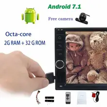 Rear camera+2Din Car Radio Stereo 8-core Android 7.1 Headunit no DVD GPS Navigation support 4G WIFI FM AM Steering Wheel Control
