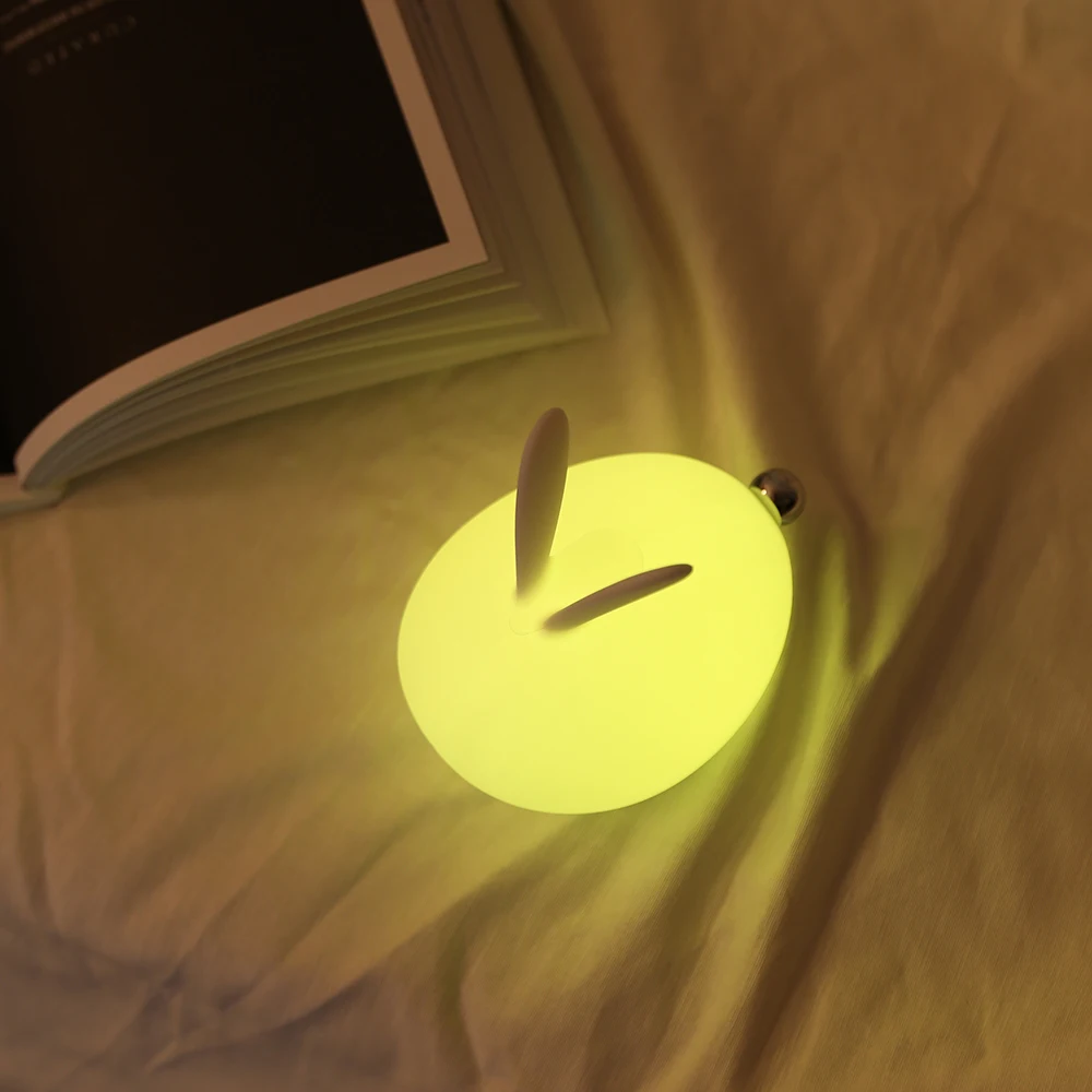 

Colorful USB Charging LED Silicone Rabbit Night Light with Changing Colours Pressure-Reduce Patting Lamp Kid's Toy Gift P20
