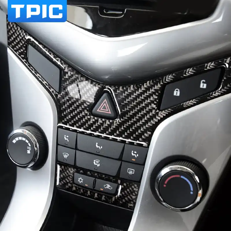 Tpic For Chevrolet Cruze Carbon Fiber Car Interior Central Control Button Panel Trim Car Styling Sticker 2009 2015 Accessories