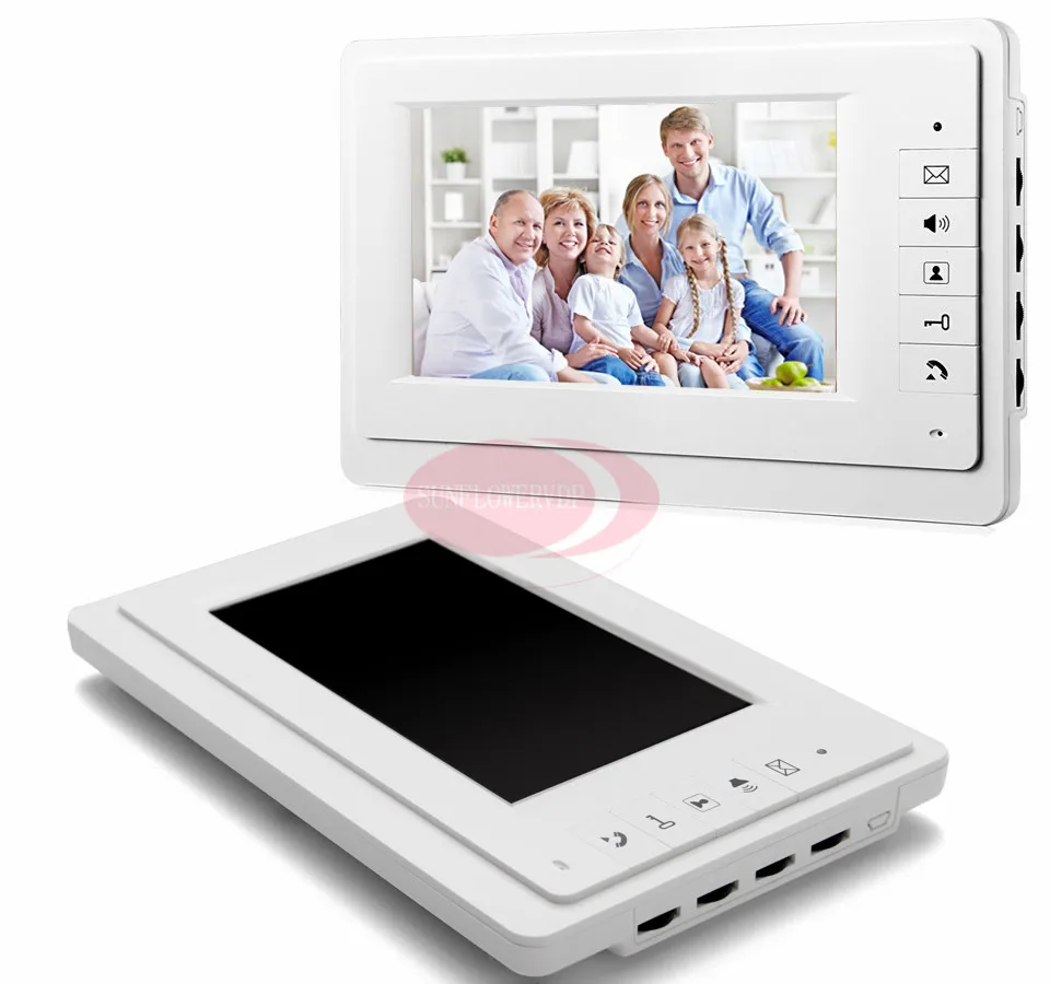 

Monitor Intercom Home Video Intercom 7inch Color TFT LCD Indoor Monitor White Color Support Remote Unlock/Hands-free/Video/Talk