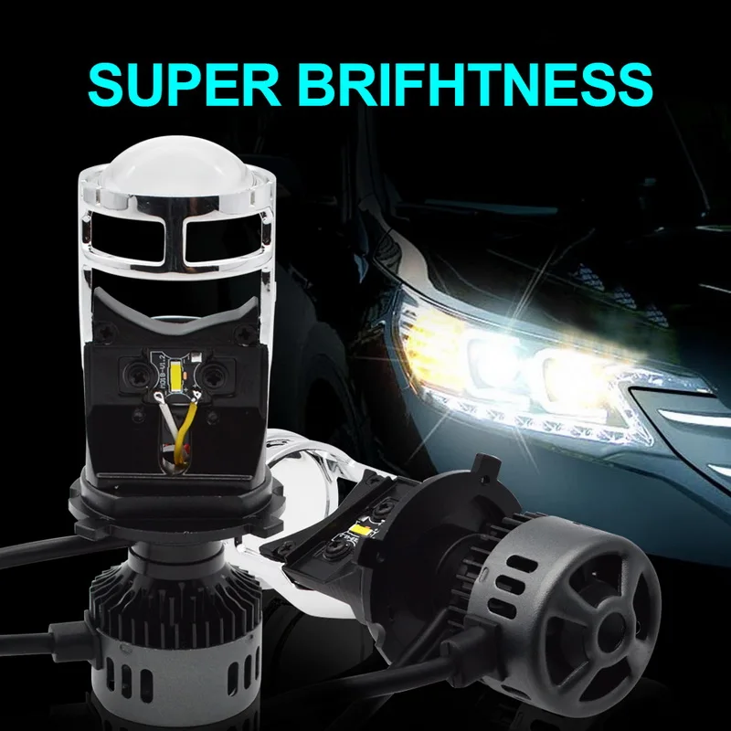 

Safego 2pcs H4 Led Headlight Bulb with Lens 2019 NEW Product 56W 2000/2800LM Auto Fog Light Car Lamp 12v 24v High Brightness