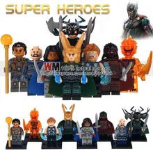 10 лотов X0185 Супер Герои топаз палач Heimdall Valkyrie Hela Loki Surtur строительные блоки игрушки Детский подарок модель